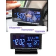 DIGITÁLIS AUTÓS IDŐJÁRÁS ÁLLOMÁS HŐMÉRŐ KÜLSŐ BELSŐ ÓRA NAPTÁR 12/24V LCD + AKKU TESZTELŐ FESZÜLTSÉGMÉRŐ