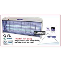 KOBE Eiko 200m2 ELEKTROMOS ROVARCSAPDA UV -A 2x20W 40W LÉGYÍRTÓ SZÚNYOGÍRTÓ DC 7000V rácsfeszültséggel ALUMÍNIUM HÁZBAN