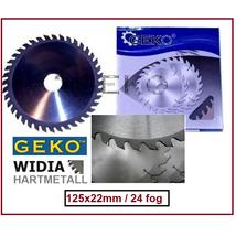 GeKo 125 mm Vídia keményfémlapkás körfűrészlap 125x22mm / 24 fog körfűrésztárcsa fűrészkorong