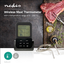 DualSense VEZETÉK NÉLKÜLI 2 hőmérős DIGITÁLIS HÚSHŐMÉRŐ 8 programos 250°C  MAGHŐMÉRŐ BESZÚRÓS ÉTEL ITAL 