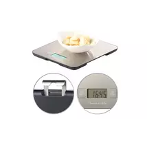 Digitális rozsdamentes konyhai mérleg időzítővel, 15 kg-ig, pontosság 1 g