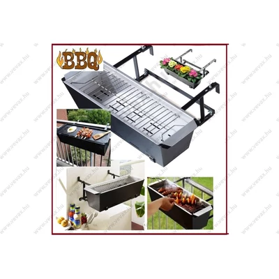 BBQ BALKON GRILLSÜTŐ ERKÉLYRE KORLÁTRA / FALI ERKÉLY GRILLEZŐ