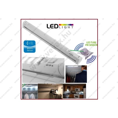 AKKUS LED FÉNYCSÖVES LÁMPA MOZGÁSÉRZÉKELŐS FALI GARDROB VEZETÉK NÉLKÜLI FALILÁMPA