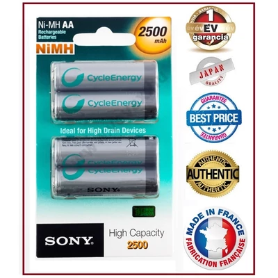 SONY 2500mAh AA CERUZA AKKU Ni-MH AKKUMULÁTOR 4db/bliszter 1,2V tölthető elem