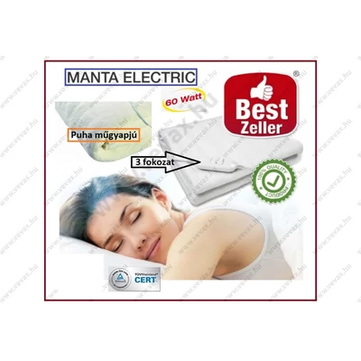 BestZeller MŰGYAPJÚ ELEKTROMOS ÁGYMELEGÍTŐ 150x80cm 3 fokozatú távirányítóval LEPEDŐ
