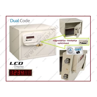 Excellente DUAL CODE DIGITÁLIS BÚTOR SZÉF 40,5x33,5x30,5cm TREZOR SZÁMKÓDOS + MÁGNESKÁRTYÁS ELEKTRONIKUS DUPLA KÓDOS PÁNCÉLSZEKRÉNY
