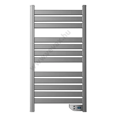 Elektromos törölközőszárító, szürke színben 450 W-os teljesítménnyel