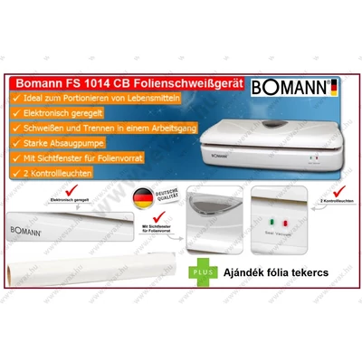 BOMANN / CLATRONIC FS3261 KONYHAI VÁKUUMOS FÓLIAHEGESZTŐ GÉP + AJÁNDÉK FÓLIÁVAL