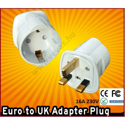 ANGOL UK EU --> MAGYAR DUGVILLA ÁTALAKÍTÓ FÖLDELT HÁLÓZATI UTAZÓ ADAPTER DUGÓ ALJZAT