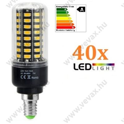 Pro 40x SMD E14 5W LED izzó meleg fényű + búrával kukorica