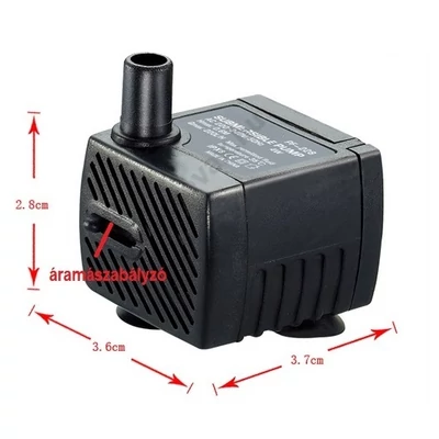 220L 230V SZABÁLYOZHATÓ UNIVERZÁLIS VÍZSZIVATTYÚ 220 Liter / óra 3W 1,3 méter EMELŐMAGASSÁGÚ AKVÁRIUM SZIVATTYÚ 4x3,5x3cm BÚVÁRSZIVATTYÚ