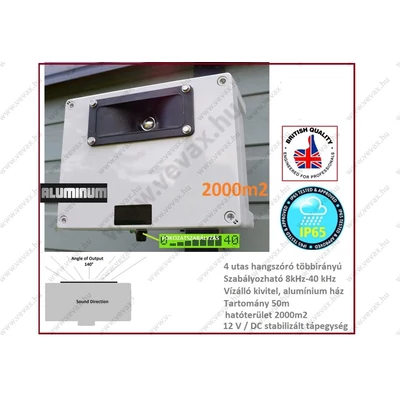 2000m2 IPARI MADÁRRIASZTÓ 12V / 230V MULTI ÁLLATRIASZTÓ 8-40KHz ULTRAHANGOS GALAMB VARJÚ VERÉB SEREGÉLY FEKETERIGÓ ELEKTROMOS VARJÚRIASZTÓ GALAMBRIASZTÓ VERÉBRIASZTÓ