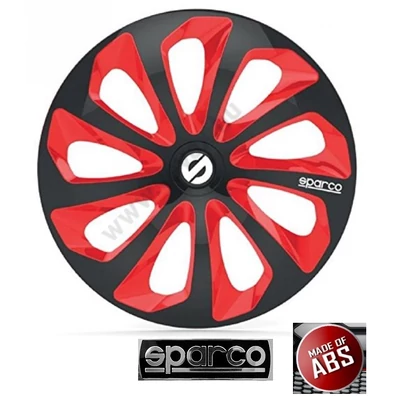 4db 13" SPARCO AUTÓ DÍSZTÁRCSA SiciliaBlack R13 PIROS - FEKETE 13 colos FELNI DÍSZTÁRCSA