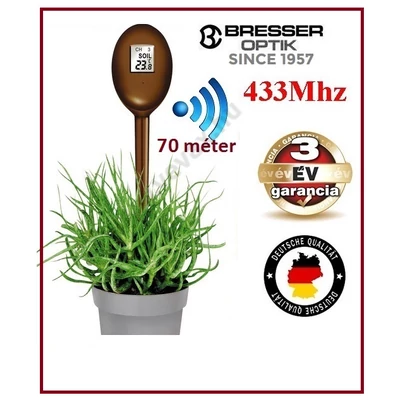 BRESSER TALAJNEDVESSÉG MÉRŐ KÉSZÜLÉKHEZ ( OPCIÓS ) ÖNTÖZÉS JELZŐ SZENZOR VEZETÉK NÉLKÜLI HŐMÉRŐ JELADÓ