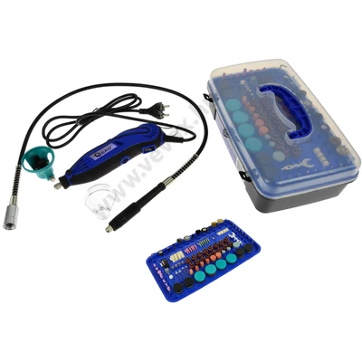 226 darabos DIY UpDated mini gravírozó forgógép 170W szabályozható + flexibilis tokmány 226 részes készlet köszörű csiszoló fúró polírozó kofferrel gravírozógép
