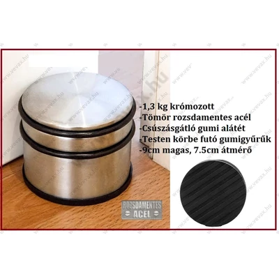1,5kg TÖMÖR FÉM AJTÓKITÁMASZTÓ AJTÓBECSAPÓDÁS GÁTLÓ 9x7,5cm ÜTKÖZÉSGÁTLÓ