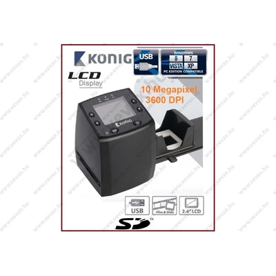 KÖNIG 10MP LCD monitoros USB FILMSZKENNER 35mm DIGITALIZÁLÓ FILM ÉS DIA SZKENNER FILMOLVASÓ DIASZKENNER CL-FS20