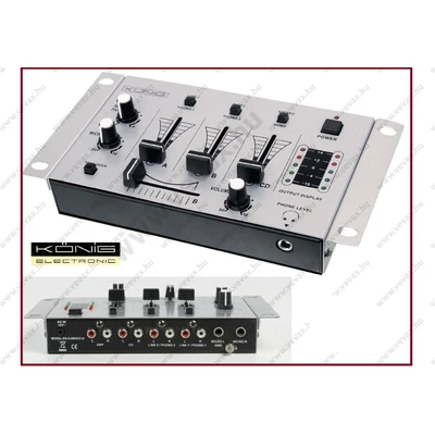 KÖNIG 3 CSATORNÁS DJ KEVERŐPULT HANGKEVERŐ MIXER KN-DJMIXER10