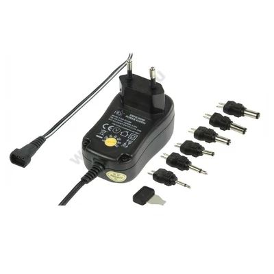 1500mA AC/DC hálózati tápegység 3-12V 1,5A 18W adapter 6 dugóval