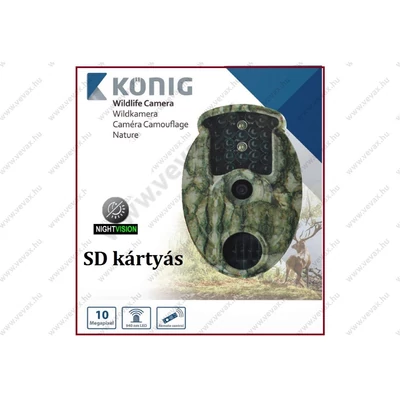 KÖNIG 10MP VADKAMERA SD kártyás MEGFIGYELŐ FELVEVŐ MOZGÁSÉRZÉKELŐS VAD KAMERA SAS-DVRODR11