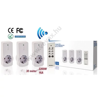 4db-os TÁVIRÁNYÍTÓS DUGALJ KÉSZLET 2200W 16A KONNEKTOR SZETT