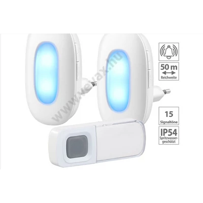 vízálló 50m 1+2 kétlakásos nightlight vezeték nélküli csengő IP54 