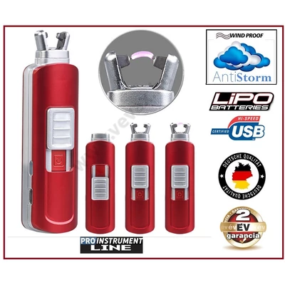 ProInstrument RedStorm SZÉLÁLLÓ AKKUS TŰZGYÚJTÓ VIHARÁLLÓ ÖNGYÚJTÓ PLAZMA LiPo USB ELEKTROMOS GÁZGYÚJTÓ 2 év GARANCIA