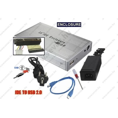 EncloSure 3,5" IDE KÜLSŐ MEREVLEMEZ HÁZ HORDOZHATÓ USB HDD WINCHESTER TOK ALUMÍNIUM