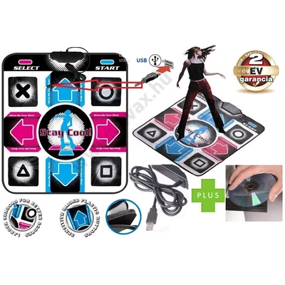 USB SZÁMÍTÓGÉPHEZ TÁNCSZŐNYEG 92x80cm PC TÁNCPAD KONZOL + AJÁNDÉK SOFTWER CD lemez 2 év GARANCIA