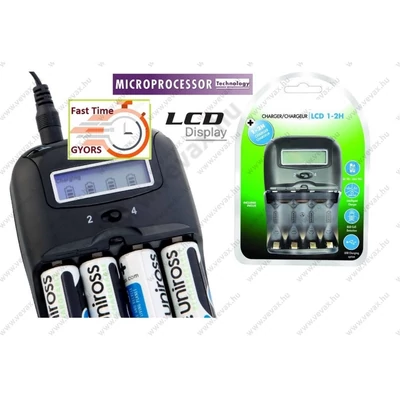 1150mAh DIGITÁLIS GYORS CERUZA AKKUTÖLTŐ Delta U AA és AAA