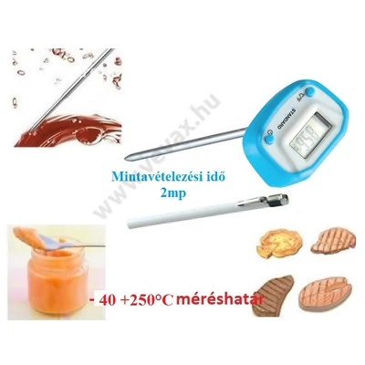 -40 +250°C BESZÚRÓS DIGITÁLIS HŐMÉRŐ ÉTEL ITAL HÚSHŐMÉRŐ 