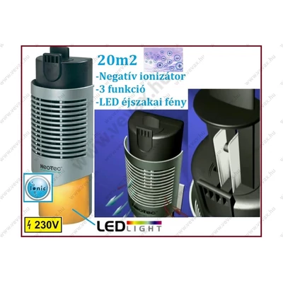 NEOTEC 20m2 NEGATÍV IONOS LÉGTISZTÍTÓ ELEKTROMOS IONIZÁTOR 230V ÓZON ANION IONIZÁTOROS LÉGFRISSÍTŐ XJ-201