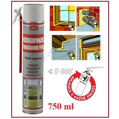 SilverLine KISTÁGULÁSÚ RÖGZÍTŐHAB ZAJSZIGETELŐ TÖMÍTŐ HAB SPRAY RÉS KITÖLTŐ PURHAB REZGÉSSZIGETELŐ 750ml