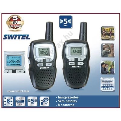 SWITEL 5km ADÓ-VEVŐ PÁR KÉSZLET ( 2db ) PMR VOX WALKIE-TALKIE WTE-2310 5 év GARANCIA