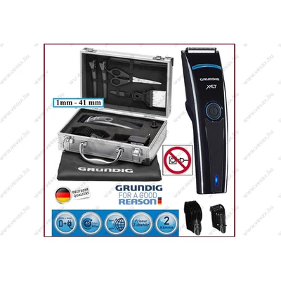 11db-os GRUNDIG AKKUS HAJVÁGÓ KÉSZLET KOFFERBAN SZAKÁLLVÁGÓ 1,5mm - 41mm VEZETÉK NÉLKÜLI HAJNYÍRÓ SZAKÁLL NYÍRÓ MC 3342