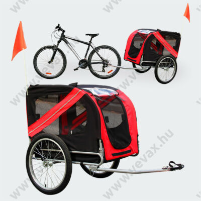 Kerékpáros pótkocsi - kisállatszállító - kutyák szállítására alkalmas utánfutó - kutyabicikli esővédővel