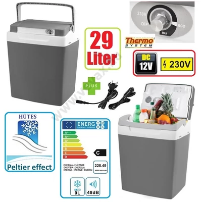 29L Peltier 12/230V TERMOELEKTROMOS 12V / 230V AC/DC AUTÓS HŰTŐLÁDA HŰTŐ 29 Literes ELEKTROMOS HŰTŐTÁSKA
