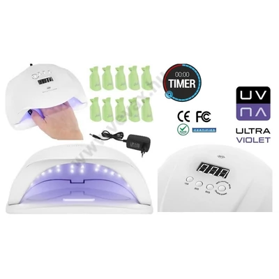36LedTech SZENZOROS 48W UV LED KÖRÖMSZÁRÍTÓ LÁMPA IDŐZÍTŐVEL +10db klipsz KÖRÖMLAKK MŰKÖRMÖS MŰKÖRÖM SZÁRÍTÓ MANIKŰR PEDIKŰR LÁMPA