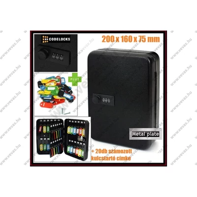 20db-os DIGITÁLIS SZÁMZÁRAS KULCSTARTÓ LEMEZSZEKRÉNY 20x16cm SZÉF FALI SZÁMKÓDOS KULCSTÁROLÓ SZEKRÉNY 3 Digites