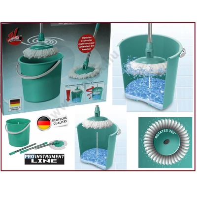 ProInstrument MaxEasy 360° MOP Mini FORGÓRENDSZERŰ FELMOSÓ KÉSZLET VÖDÖRREL FORGÓFEJES FELMOSÓVÖDÖR