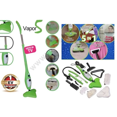 VaporS 5in1 GŐZTISZTÍTÓ GŐZÖLŐS TISZTÍTÓ PADLÓTISZTÍTÓ FERTŐTLENÍTŐ 1300W FELMOSÓ GÉP KÉSZLET 1 év GARANCIA