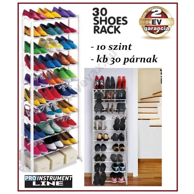 ProInstrument 30 párnak HELYTAKARÉKOS CIPŐTARTÓ ÁLLVÁNY CIPŐTÁROLÓ Shoes Rack CIPŐÁLLVÁNY 2 év GARANCIA