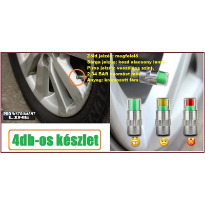 4db-os AUTÓ MOTORKERÉKPÁR KERÉKPÁR ABRONCS NYOMÁSMÉRŐ SZELEPSAPKA készlet GUMINYOMÁS ABRONCSNYOMÁS GUMIABRONCS MÉRŐ